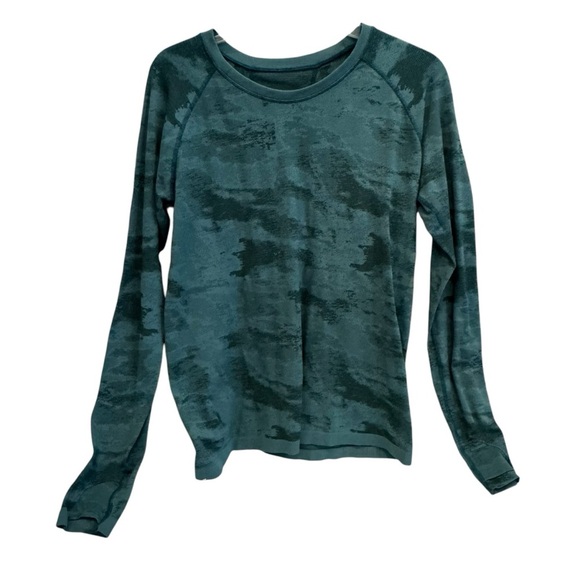 Lululemon Teal Camouflage Long Sleeve Shirt - Picture 3 of 6